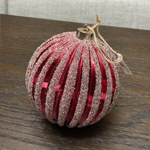 Pottery Barn Sparkly Ball Ornament – NWT 6x6”